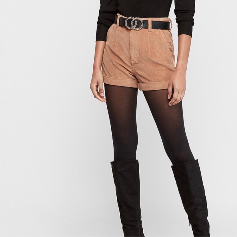Express High Waisted Corduroy Shorts Size 0 Brown